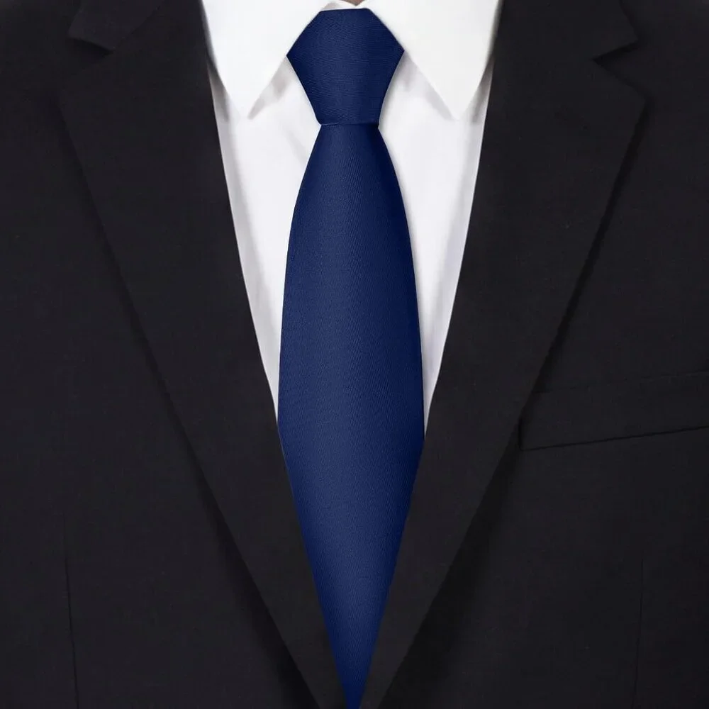 Men's Navy Blue Solid Pure Color Formal 3.15